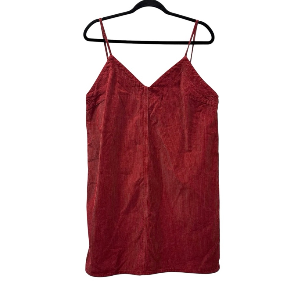 ASOS Corduroy Denim Pinafore Mini Dress V-neck Jumper Burgundy Women’s 10 Y2K